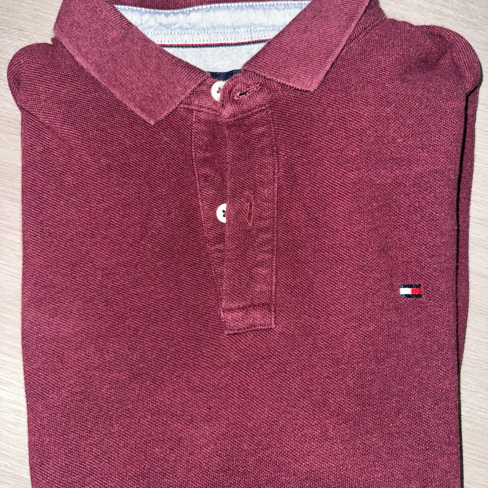 Tommy Hilfiger Men's Burgundy Polo Shirt